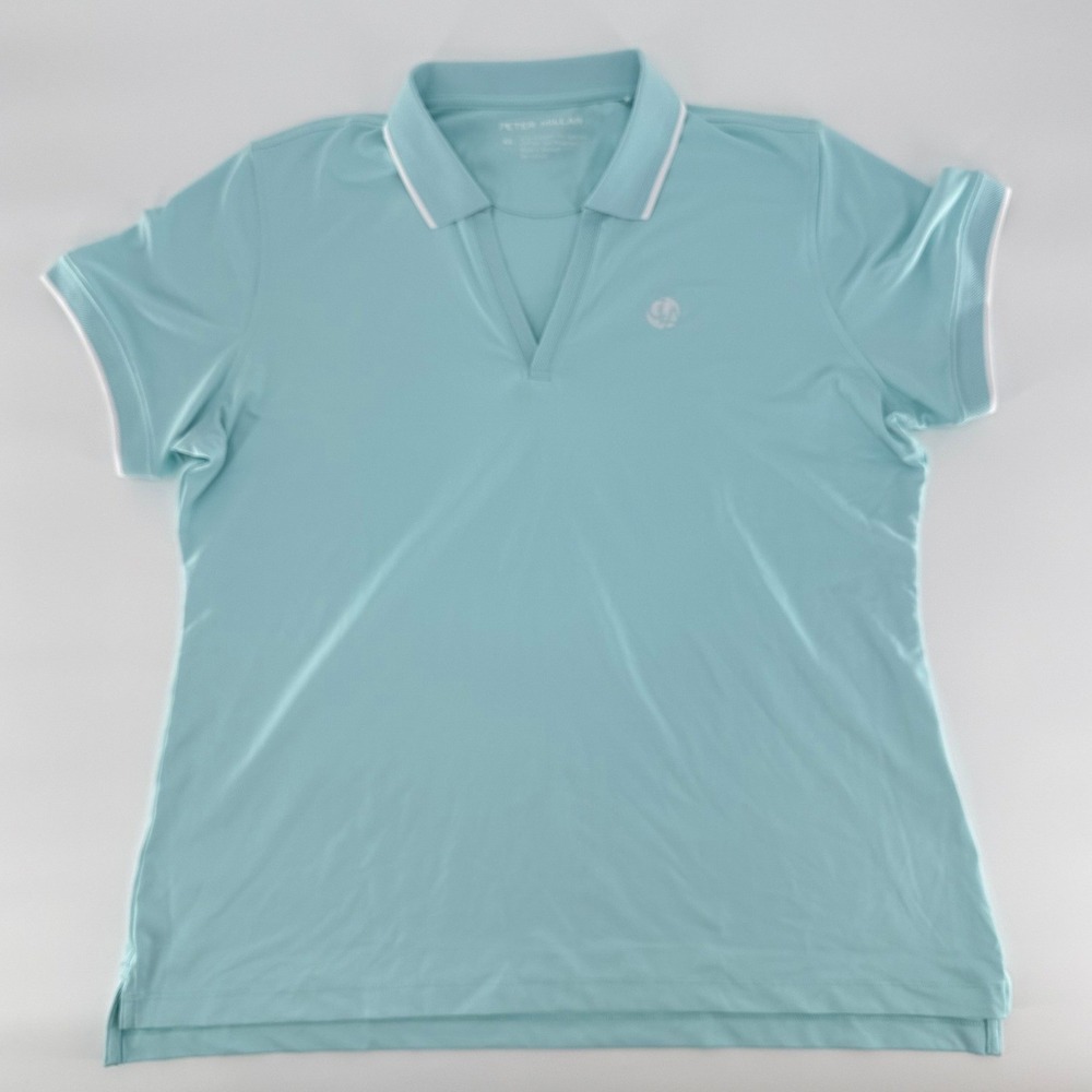 PETER MILLAR Women's Aqua Golf Stretch Polo XL CLA Embroidered Logo